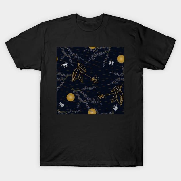 Cinese yellow dots and branches T-Shirt by sinemfiit